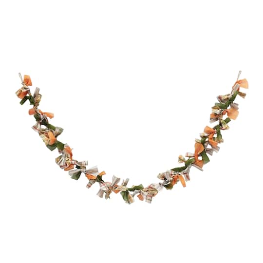 6ft. Orange Mix Fabric Garland by Ashland®